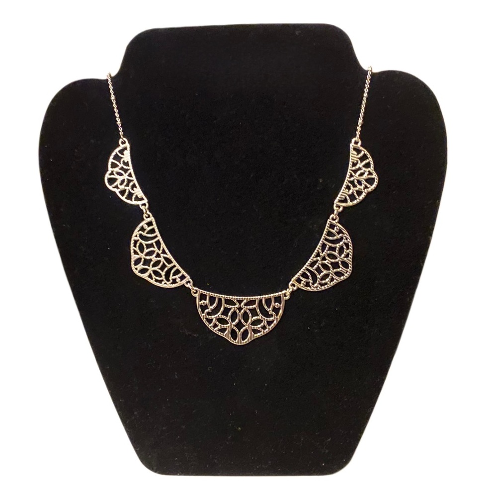 LC Lauren Conrad Filigree Silver Collar Necklace